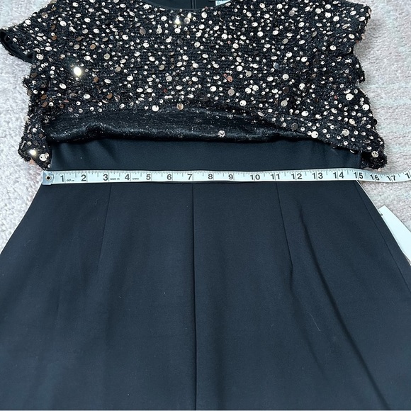 NWT VENUS Black Sequin Romper Playsuit Size 10 Holiday Party Wedding Guest - Picture 8 of 12